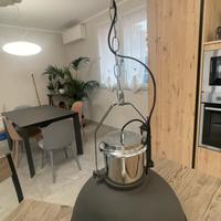 Lampadario Industrial Nero/Argento