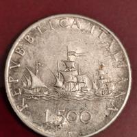  500lire d'argento con le vele controvento