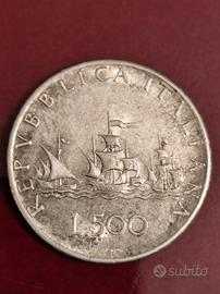  500lire d'argento con le vele controvento