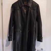 Cappotto con cintura in pelle