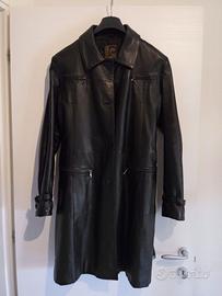 Cappotto con cintura in pelle