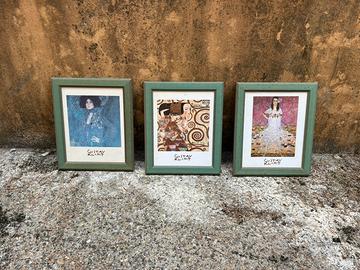 Set 3 quadri Gustav Klimt con cornici vintage