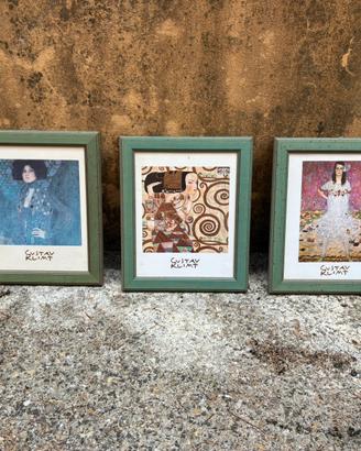 Set 3 quadri Gustav Klimt con cornici vintage