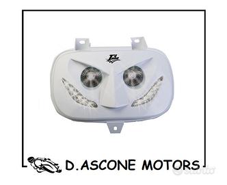 Maschera faro "Booster Bianca con leds bianchi 199