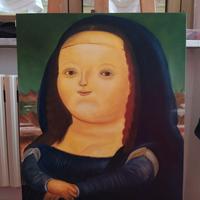 Monnalisa Gioconda di Botero dipinta a mano copia