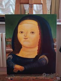 Monnalisa Gioconda di Botero dipinta a mano copia