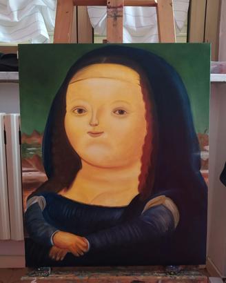 Monnalisa Gioconda di Botero dipinta a mano copia