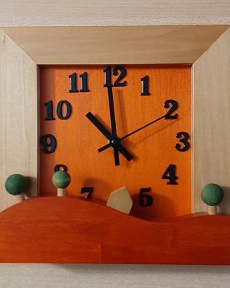 Orologio analogico in legno massello 24X24 cm