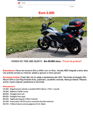 Honda nc 700 xa my2013