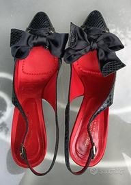 Sandali slingback neri Dolce & Gabbana n. 37.5