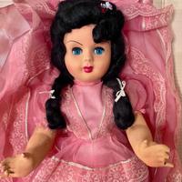 Bambola vintage 70 cm vestito rosa