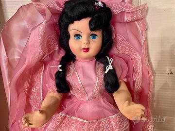 Bambola vintage 70 cm vestito rosa