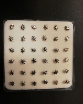 Confezione 36 Orecchini x Naso In Argento 800/925