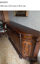 Buffet in legno massello e radica