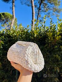 Clutch bag bianca e oro