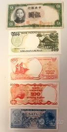 LOTTO 5 BANCONOTE ASIATICHE [CINA E INDONESIA]