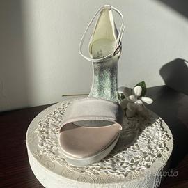 scarpe da sposa in raso. N 40