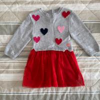 Abito bambina Billieblush col.grigio/rosso tg.18ms