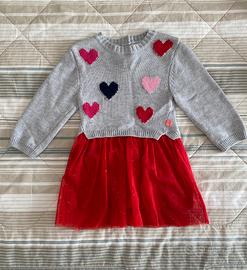 Abito bambina Billieblush col.grigio/rosso tg.18ms