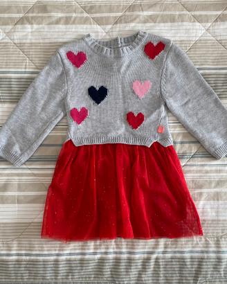 Abito bambina Billieblush col.grigio/rosso tg.18ms