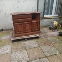 Cassettiera in legno noce