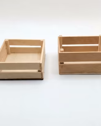 Coppia di cassettine in legno 