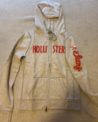 Felpa grigia chiara Hollister taglia L fit donna