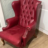 N. 2 POLTRONE ROSSE ROCHE BOBOIS IN PELLE