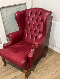 N. 2 POLTRONE ROSSE ROCHE BOBOIS IN PELLE