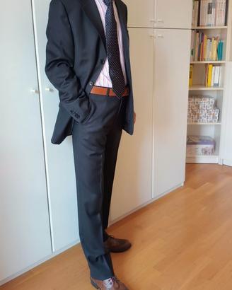 Cerruti abito uomo grigio scuro in fresco lana