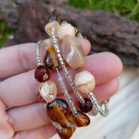 Bracciale a spirale di quarzo avventurina e vetro