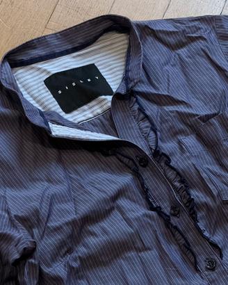 Camicia Sisley Y2K vintage a righe