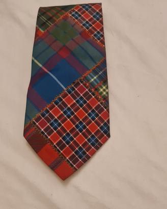 cravatta vintage scozzese misto seta