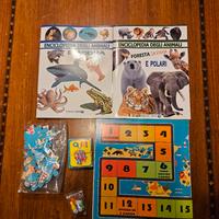 Set giochi e libri animali