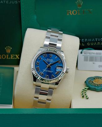 ROLEX DATEJUST 278274 BLU 31MM NUOVO FULL SET