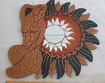 Specchio da Parete Etnico Donna con Sole 32cm - 