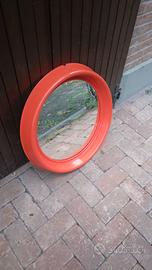 Specchio tondo rosso