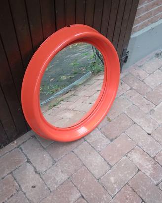 Specchio tondo rosso
