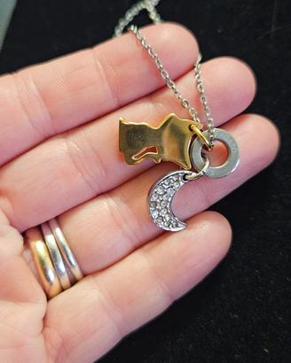 Collana con luna e gattino S'Agapo