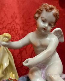 Putto cherubino antico 1800 - 13cm Dresden meissen