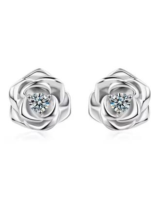 Orecchini a Rosa con Moissanite Certificata