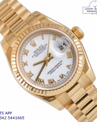 ROLEX Datejust 179178 Lady 26MM white romans dial