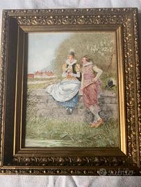 Quadro su ceramica smaltata.