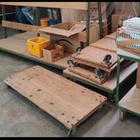 Carrelli in legno 4 ruote girevoli