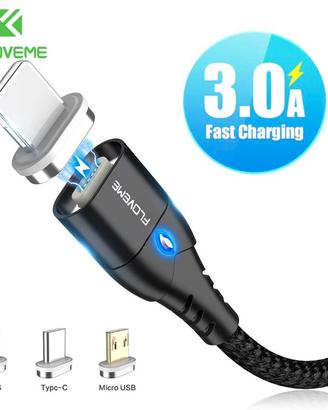 Cavo magnetico ricarica cellulare android iphone