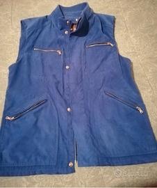 gilet azzurro giubbotto smanicato uomo