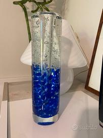 Vaso vetro di murano Sommerso blu