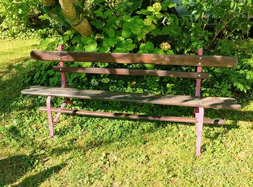 Panchina in ferro battuto e legno