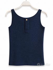 Fendi Top Vintage Donna Blu Navy Italy IT 40