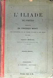 ILIADE di Omero 1893 Libro antico